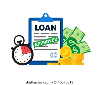 Image of a loan application being approved.